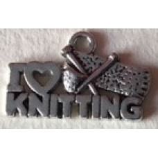Metalldekoration I love knitting